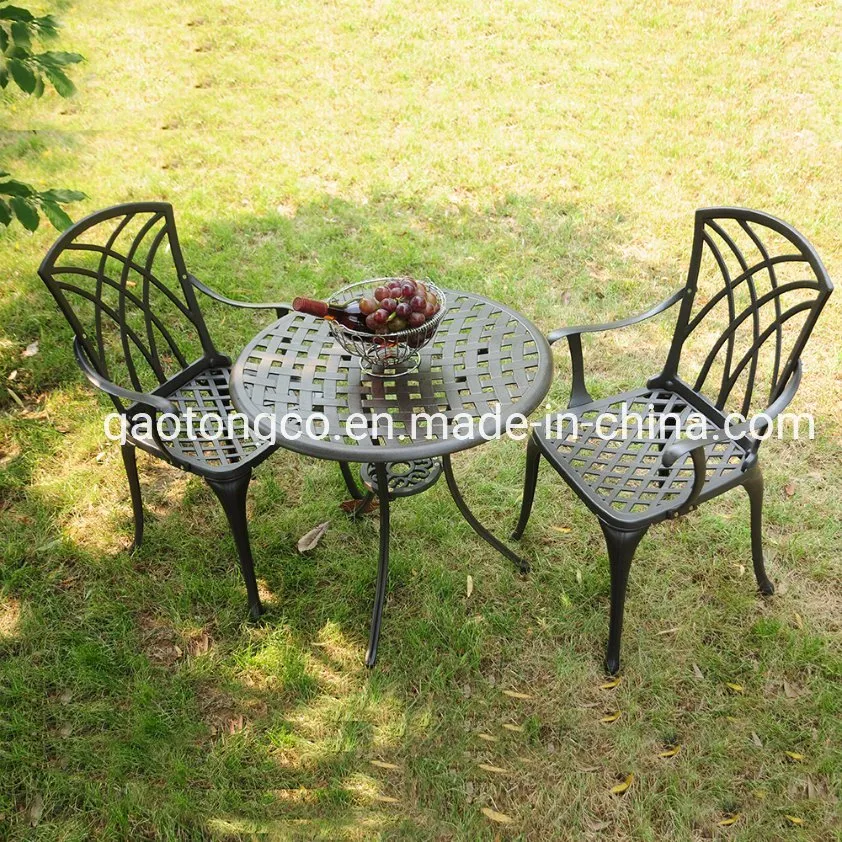 Round Garden Dining Table Set Outdoor Cast Aluminum Garden Table Furniture