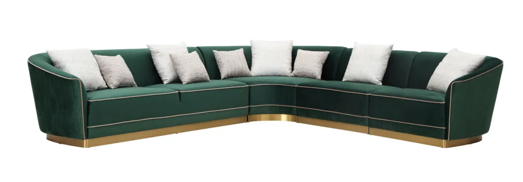 Luxury Design Wholesale Home Furniture Living Room Couch Velvet Fabric Sofa Set