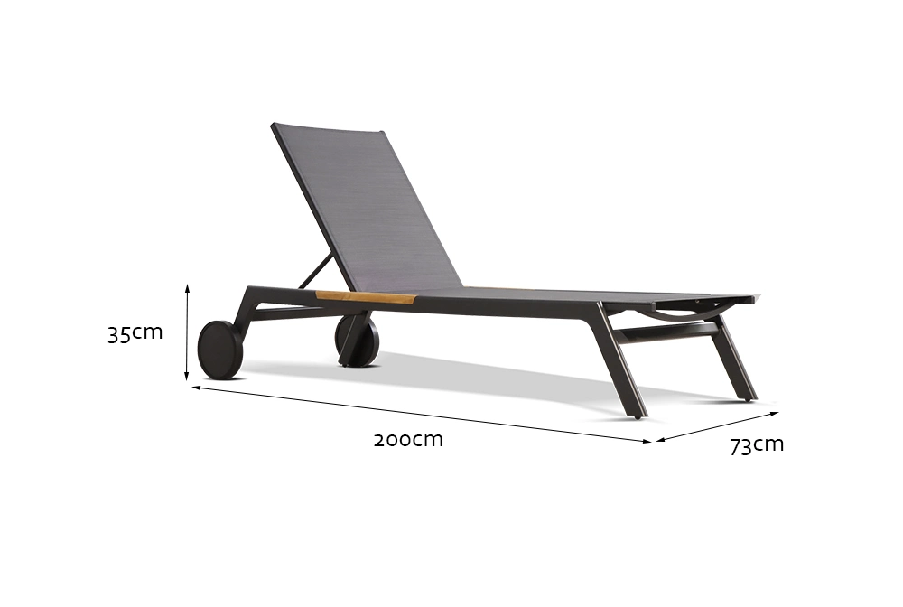 Courtyard Leisure Luxury Patio Beach Bed Aluminum Outdoor Furniture Sunbed Garden Daybed Sun Lounger Chaise Lounger