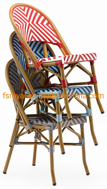 French Style Cafe Bamboo Look Rattan Wicker Chair Table Set Modern Garden Restaurant Outdoor Patio Dining Furniture