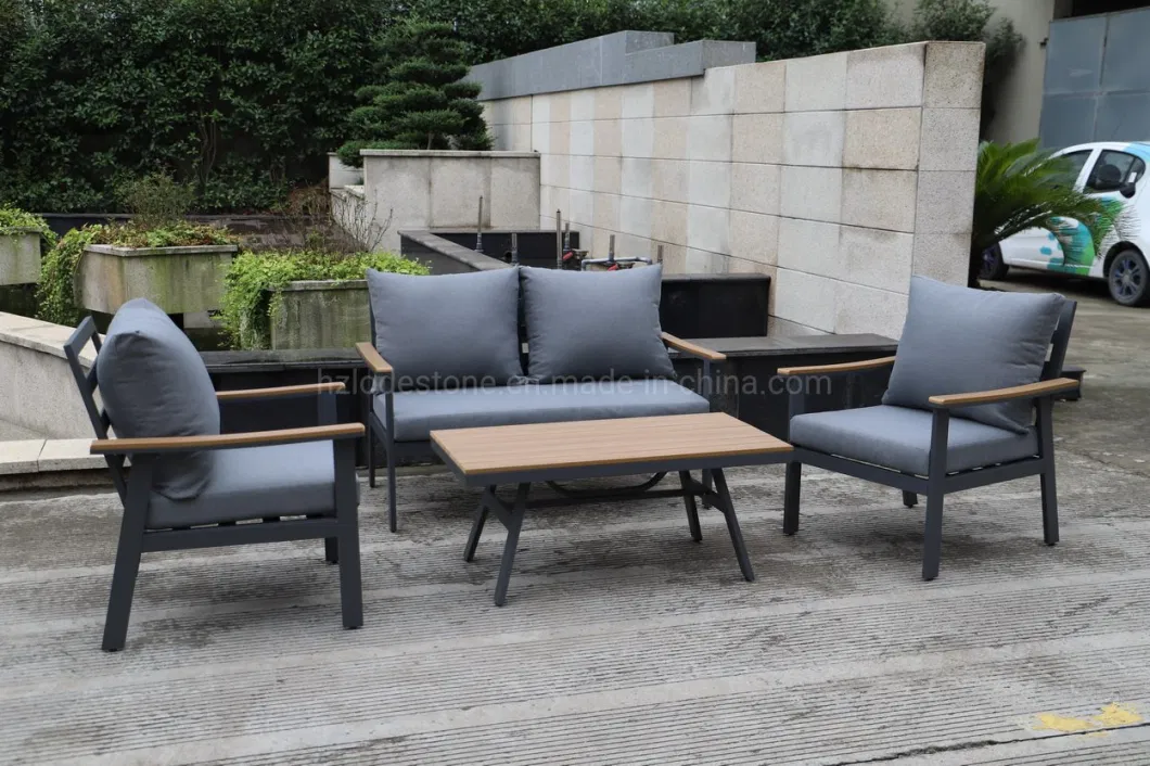 Morden Aluminum Polywood Conversation Lounge Sofa Set Outdoor Garden Furniture
