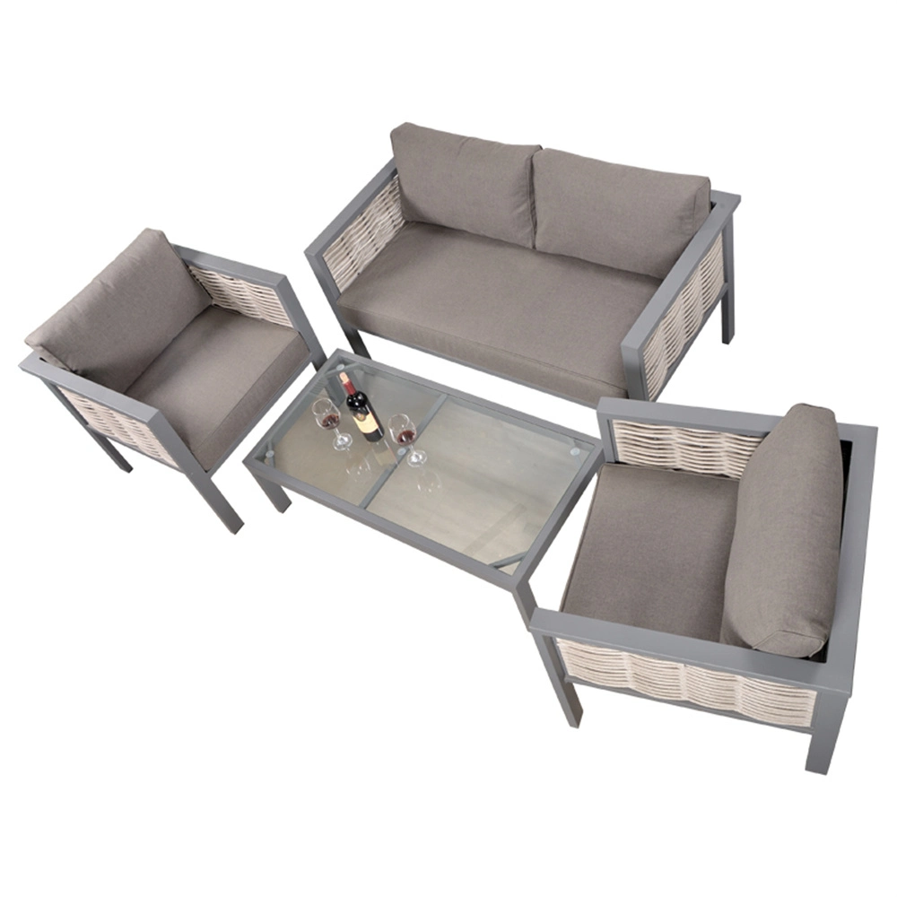 Modern Backyard Popular Outdoor Furniture Wicker Aluminum Frame Sofa Set