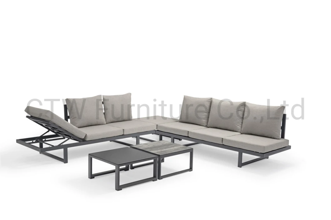 Aluminum Leisure Chaise Lounge Terrace Furniture Garden Outdoor Sofa