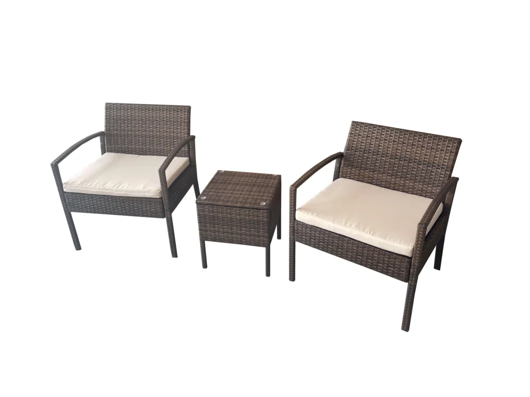Outdoor Rattan Conversation Set Patio Garden Cushioned Sofa Chair Coffee Table