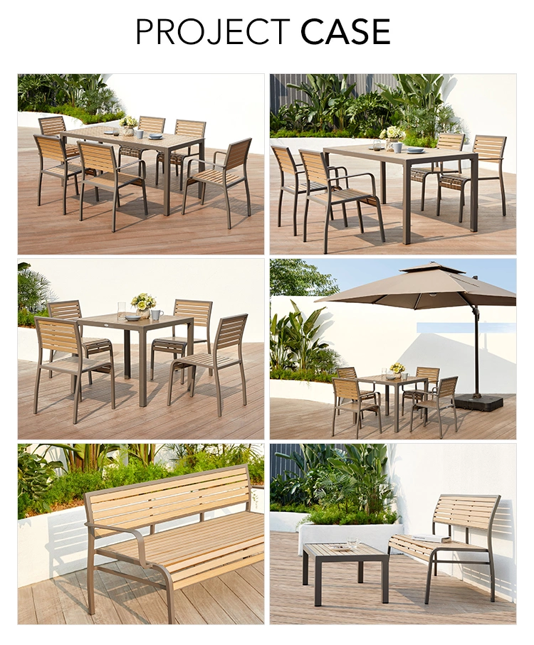 Patio Furniture Luxury Garden Dining Sets Commercial Hotel Square Outdoor Dining Table Set for Outdoor