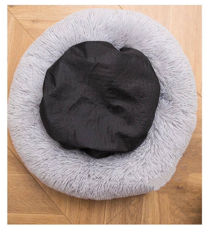 Faux Fur Bed Puppy Soft Bed Kitten Comfortable Bed Round Warming Bed Donut Pet Lounge Esg16217