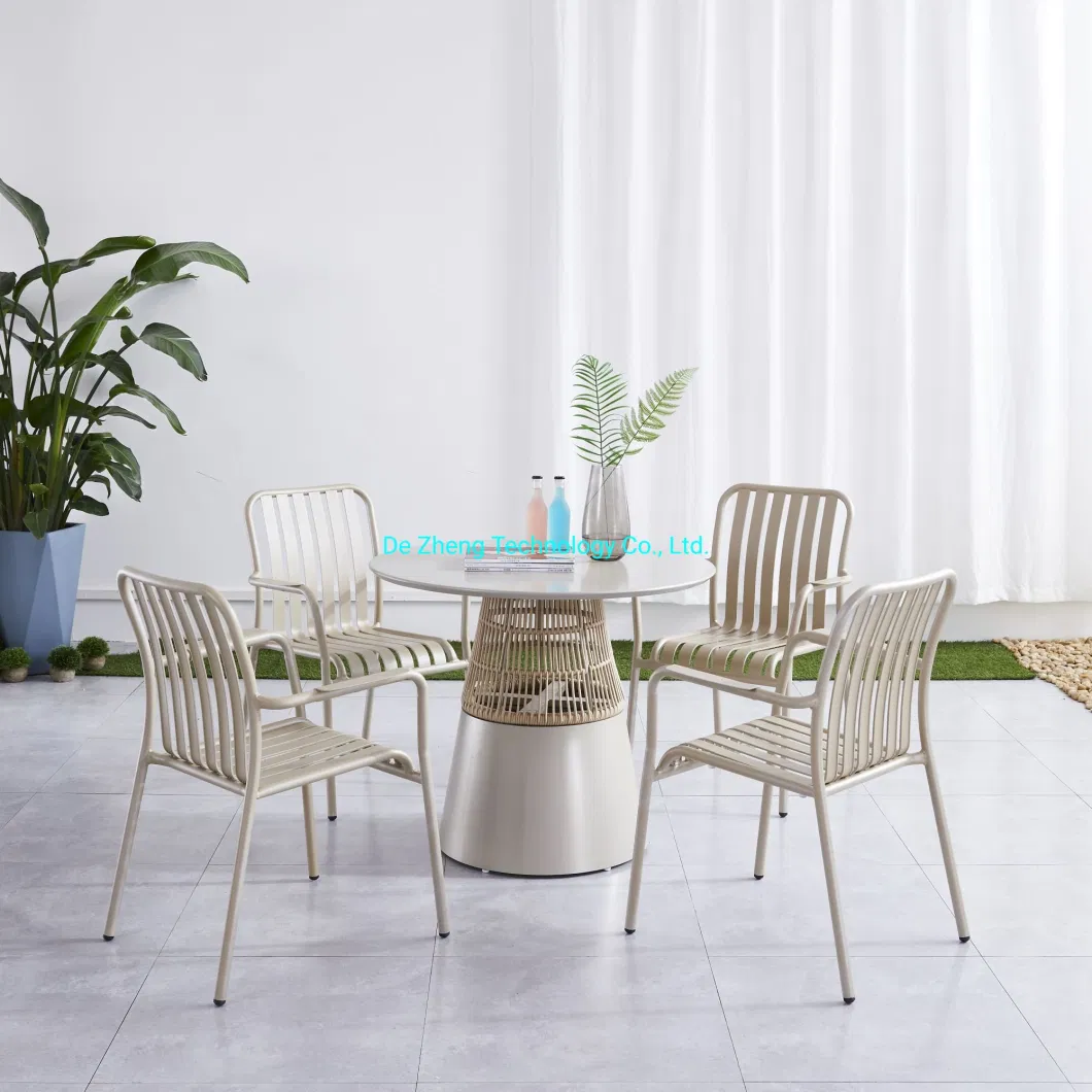 Wholesale Multi-Size Garden Furniture Aluminium Chairs Tables French Outdoor Antique Table Vintage White Patio Furniture