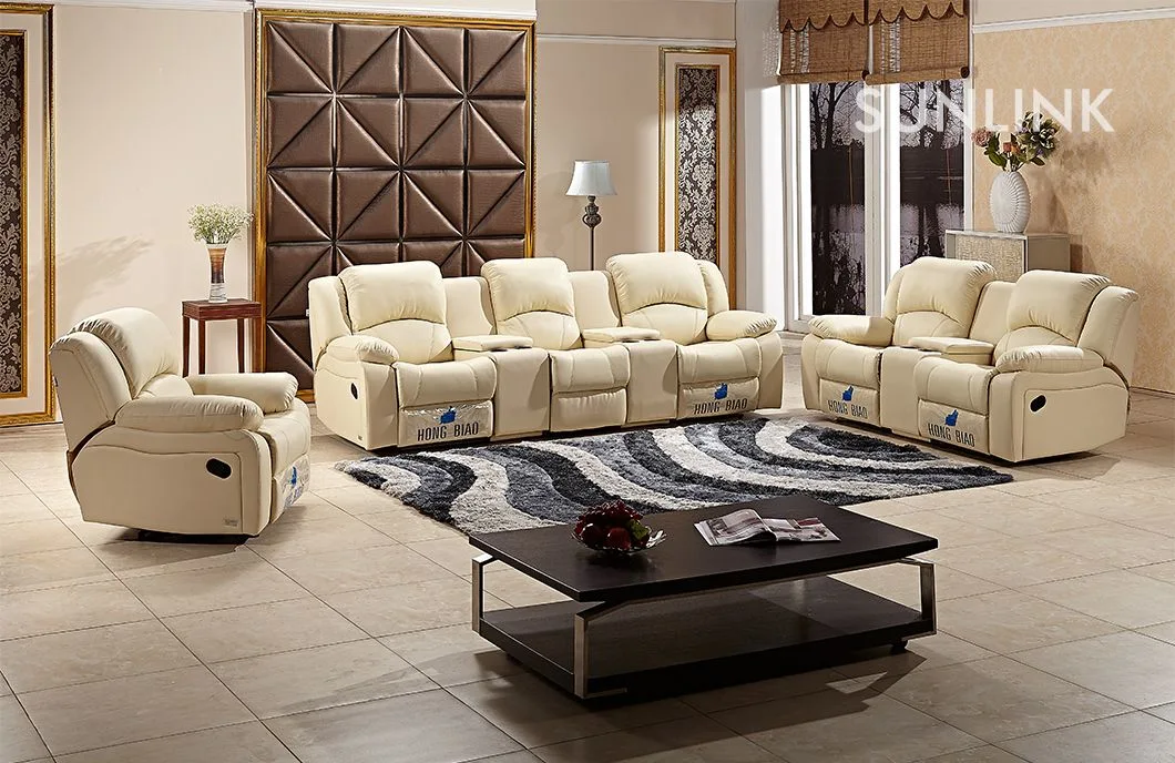 Factory Wholesale Italian Design Living Room Theater Leather Sofa Set Recliner Sofa