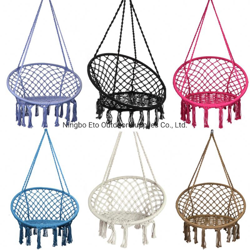 Home Decoration Cotton Rope Chair Round Nest Swing Chair Macrame Hammock Swing