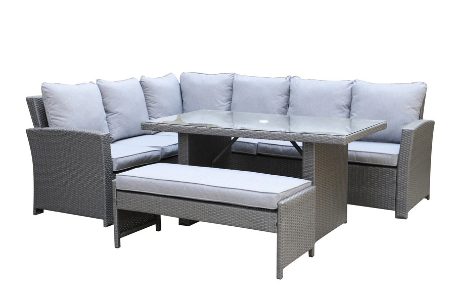 Best Quality Kd Structure Aluminum Modular Outdoor Garden Rattan Corner Sofa Set