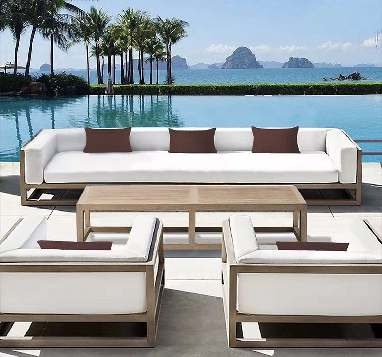 High Quality Outdside Deep Seating Garden Furniture Wooden Sofa Set Outdoor