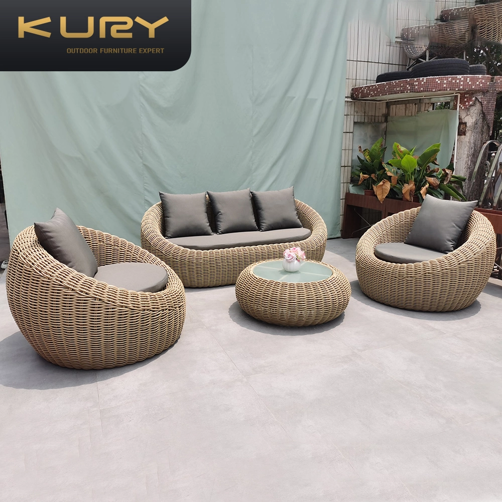 Modern Design Outdoor Wicker Patio Furniture Rattan Couch Lounge Garden Sofa Set