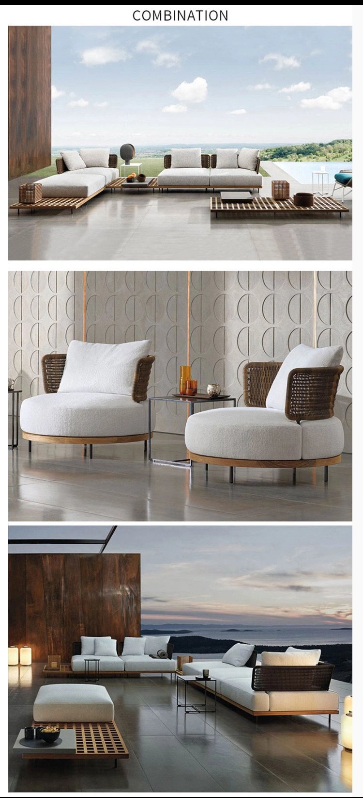 Modern Hotel Outdoor Furniture Rattan/Wicker Round Sofa