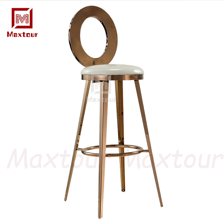Zero Back Design Stainless Steel Bar Chair Luxury High Bar Stools High Chair for Rental