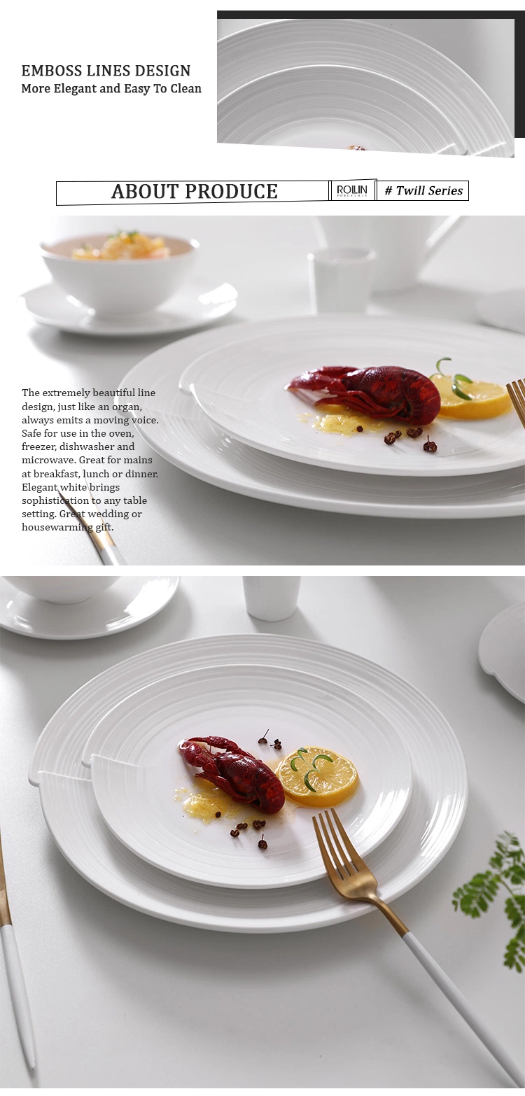 New Design Porcelain Round Plates Dinner Set for Wedding and Banquet