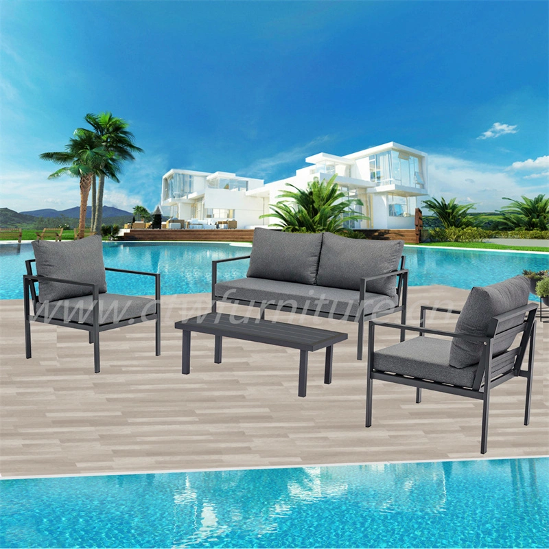 Patio Outdoor Furniture Modern Aluminum Weather Resisitant Garden Conversation Sofa