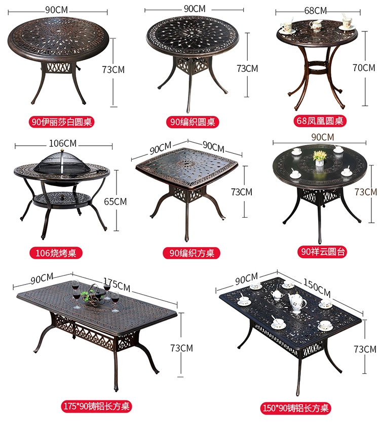 Outdoor Bistro Sets Metal Patio Chair Set Furniture Cast Antique Outdoor Cast Aluminum Garden Patio Table and Chair Set