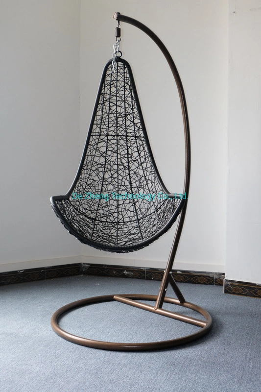 Balcony Outdoor Furniture Metal Frame Wicker Patio Hanging Chair Pear Shape Outdoor Rattan Swing Chair