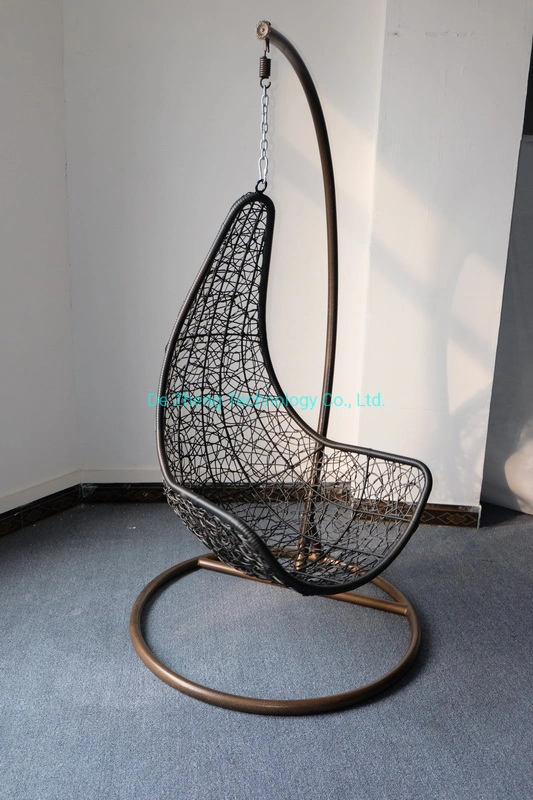 Balcony Outdoor Furniture Metal Frame Wicker Patio Hanging Chair Pear Shape Outdoor Rattan Swing Chair