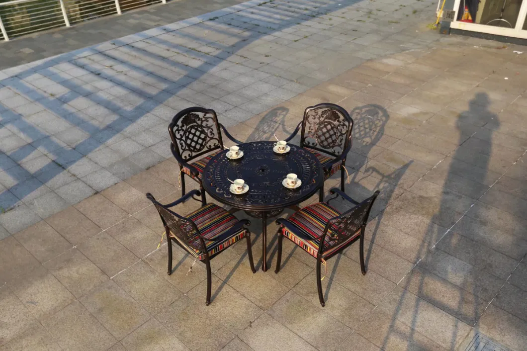 Outdoor Furniture Set Aluminum Five Outdoor Leisure Garden Courtyard of Europe Type Furniture Open-Air Balcony Chairs and Tables