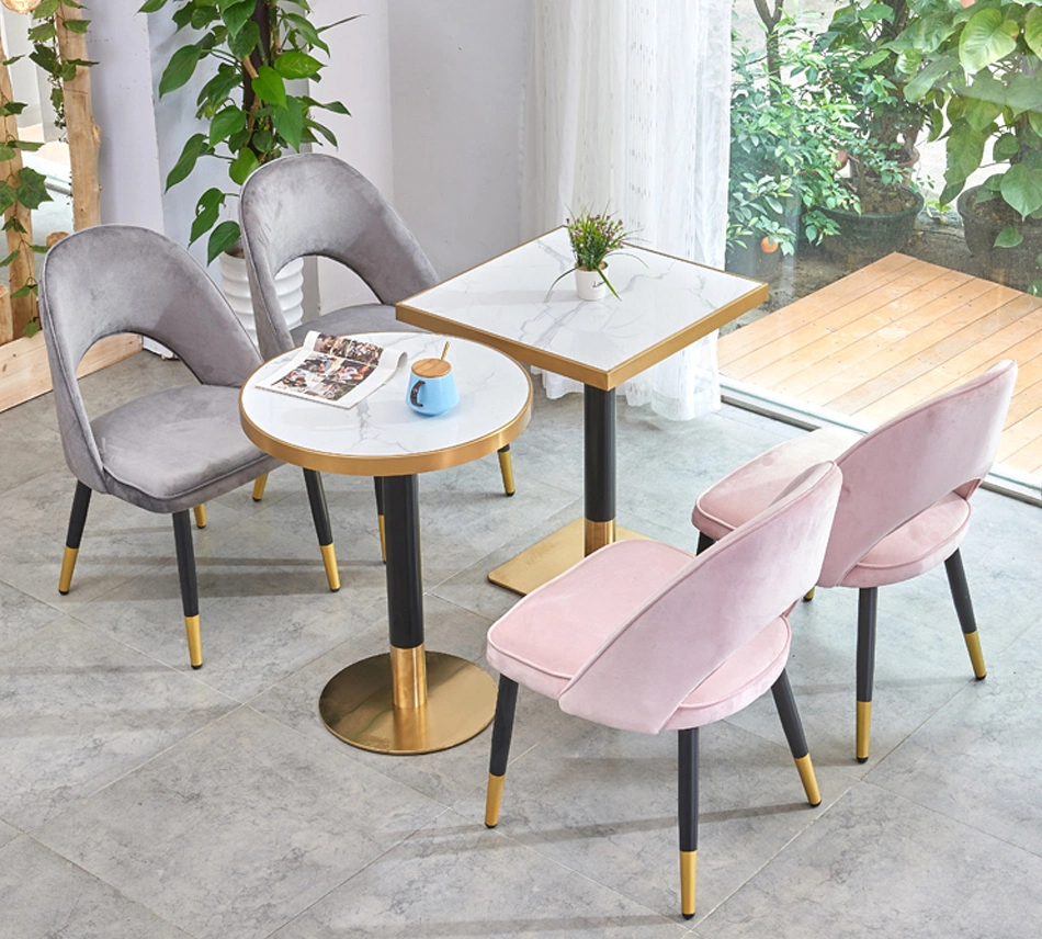 Modern Cafe Table Chairs Fast Food Dining Table Restaurant Set Furniture Bar Pub Table Chairs with Metal Leg