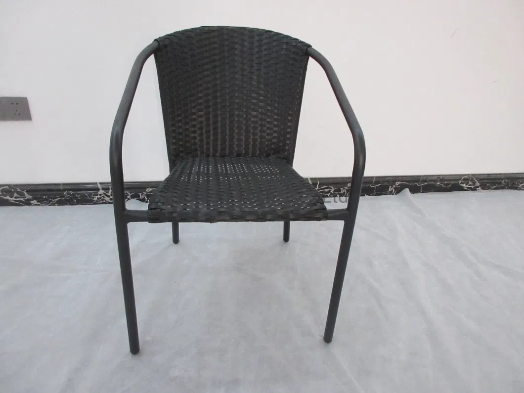Rattan Wicker Bistro Cafe Garden Aluminum Metal Table and Chair