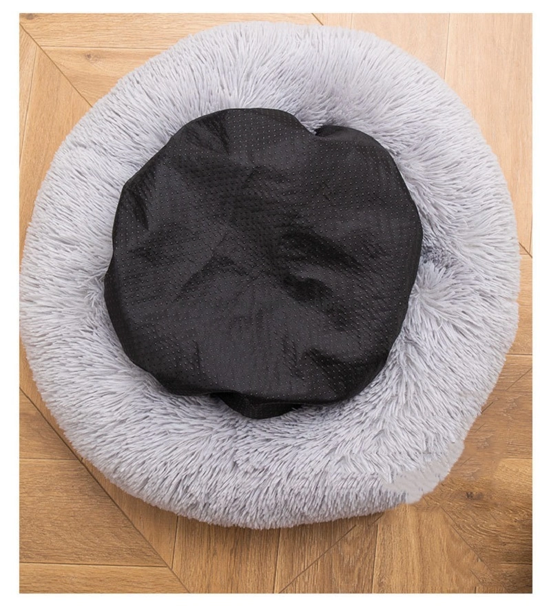 Puppy Soft Bed Faux Fur Bed Kitten Comfortable Bed Round Warming Bed Donut Pet Lounge Wbb16217