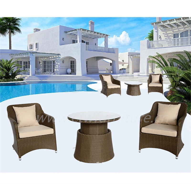3PCS Popular Outdoor Garden Balcony Coffee Chat Set Rattan Furniture Sofa