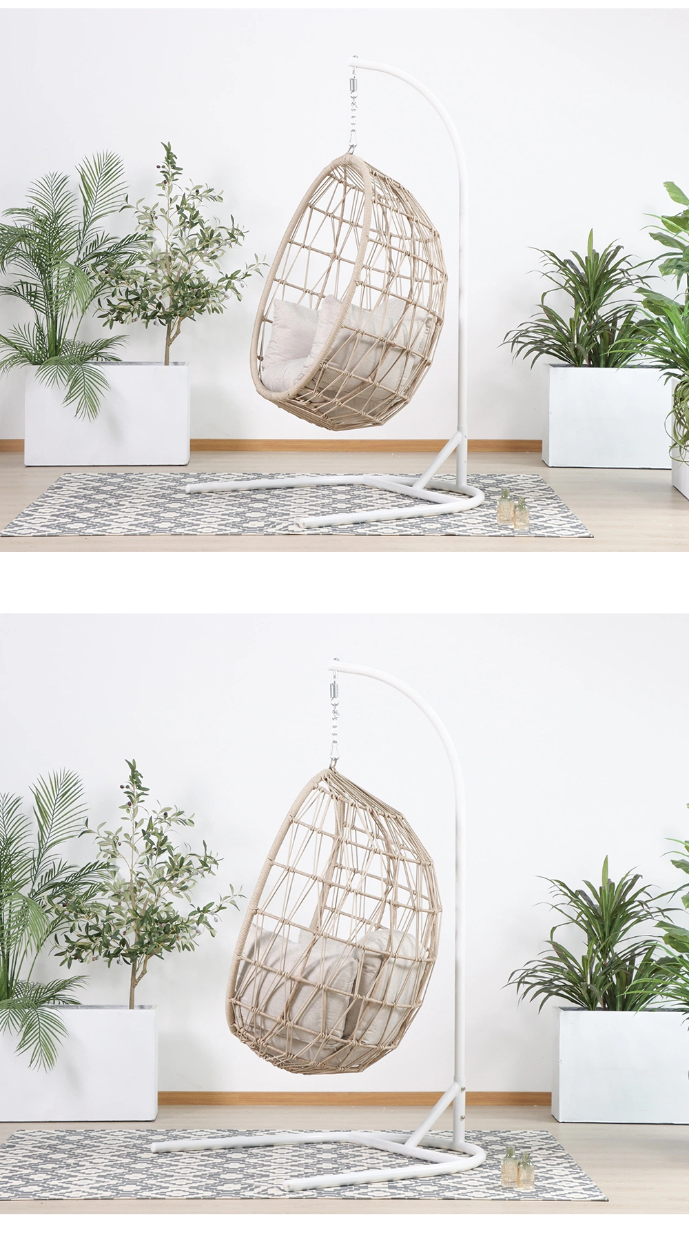 Modern Luxury Hanging Chair Supplier Rope Patio Swings Chair Outdoor Furniture Manufacturer