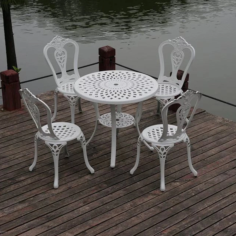 Outdoor Bistro Sets Metal Patio Chair Set Furniture Cast Antique Outdoor Cast Aluminum Garden Patio Table and Chair Set