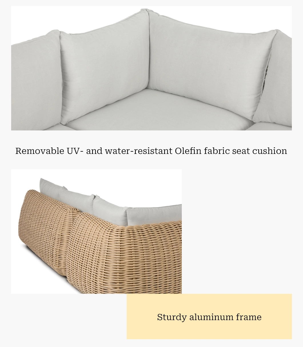 Popular Design Bamboo Outdoor Sofa Terrace Rattan Furniture with Garden Set