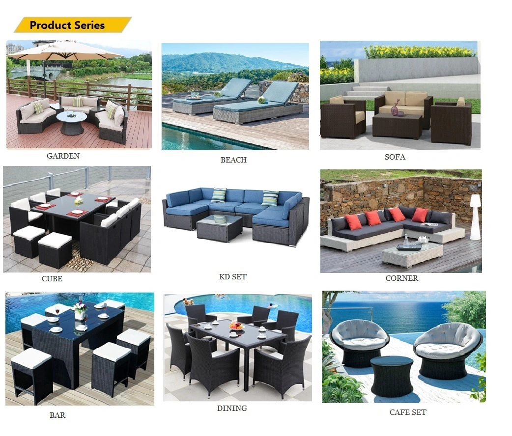 Patio Conversation Adjust Height Outdoor Furniture Wicker Lounge Dining Sofa