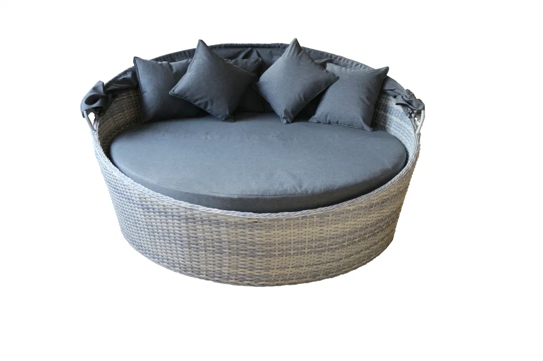 Outdoor Garden Rattan Wicker Furniture Round Lounge Sofa Daybed