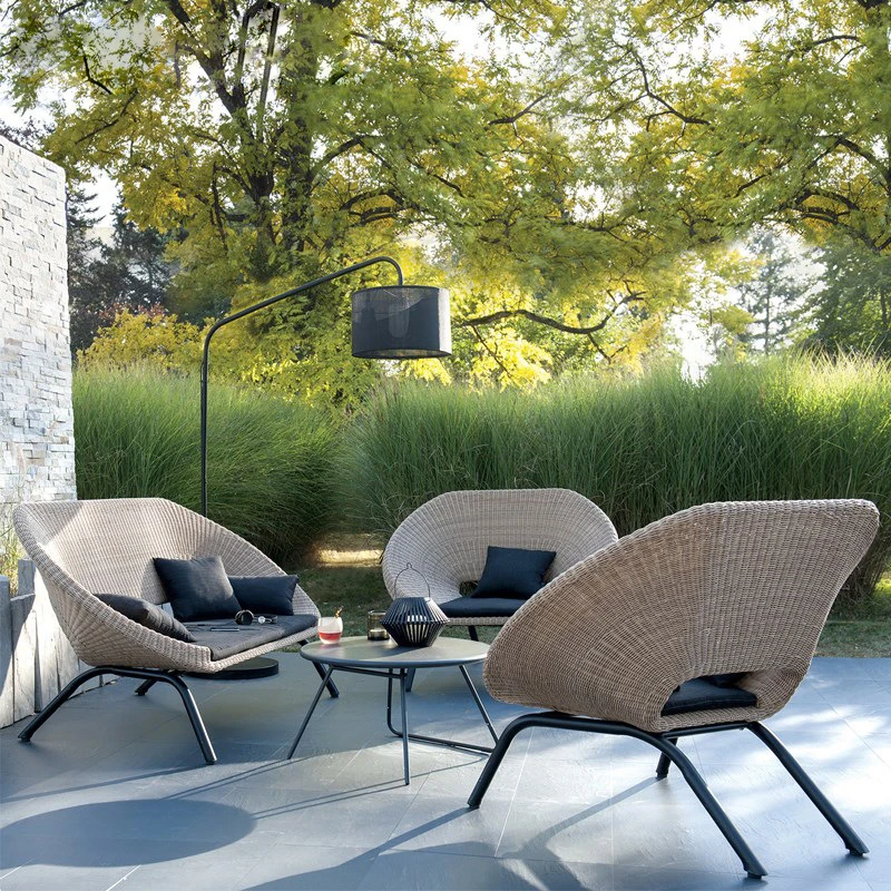 Outdoor Rattan Sofa Combination Garden Garden Leisure Rattan Chair Open Balcony Simple Lounge Chair Outdoor Furniture