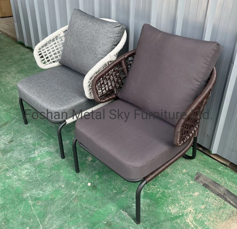 Outdoor Metal Rattan Wicker Rope Garden Hotel Restaurant Furniture Chair