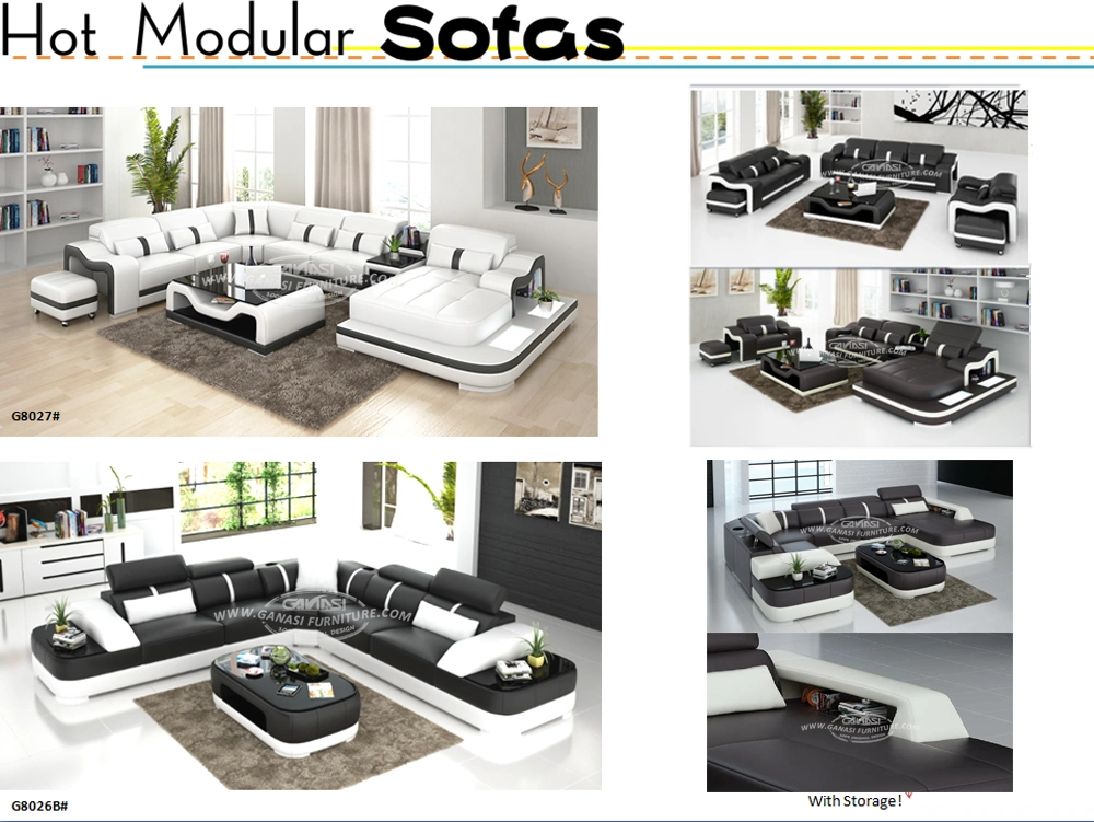 Dubai Style Leisure Furniture Chesterfield Livingroom Corner Sofa Set with Coffee Table