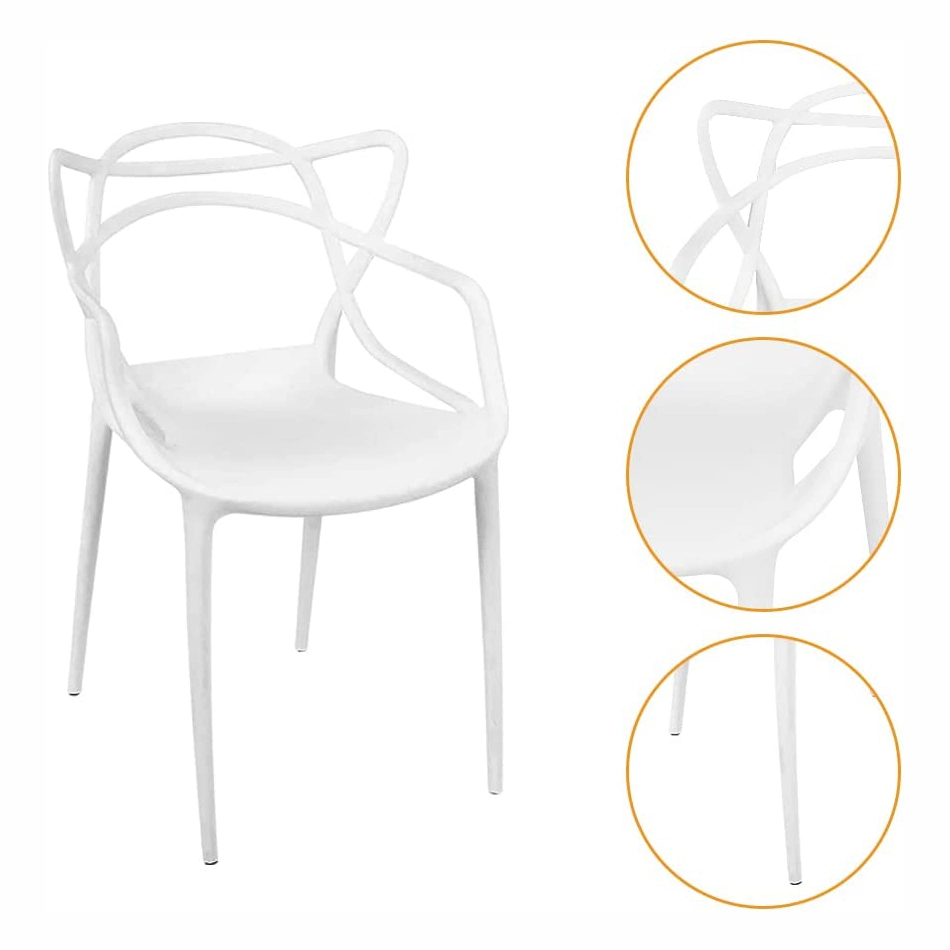 Cheap Stackable colorful Cafe Restaurant Chairs Cat Ear Molded Full PP Plastic Dining Chair