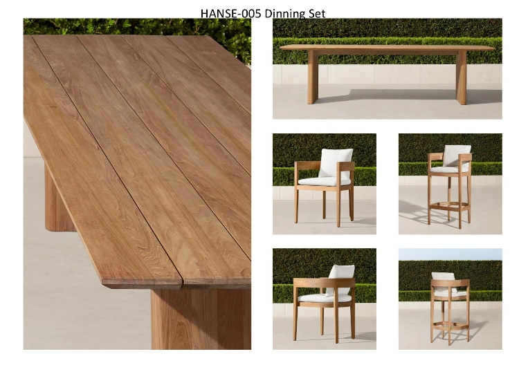 Outdoor Modern Furniture Set Lounge Round Chair Leisure Garden Sets Teak Wood Sofa