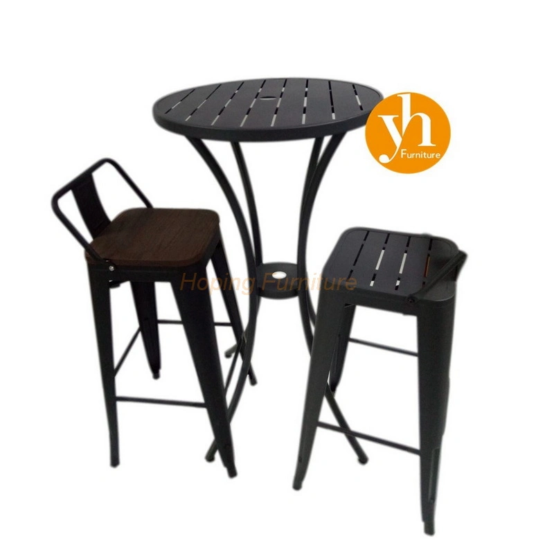 Outdoor Furniture Garden Bar Chair Patio Metal Rattan Decor Bar Set