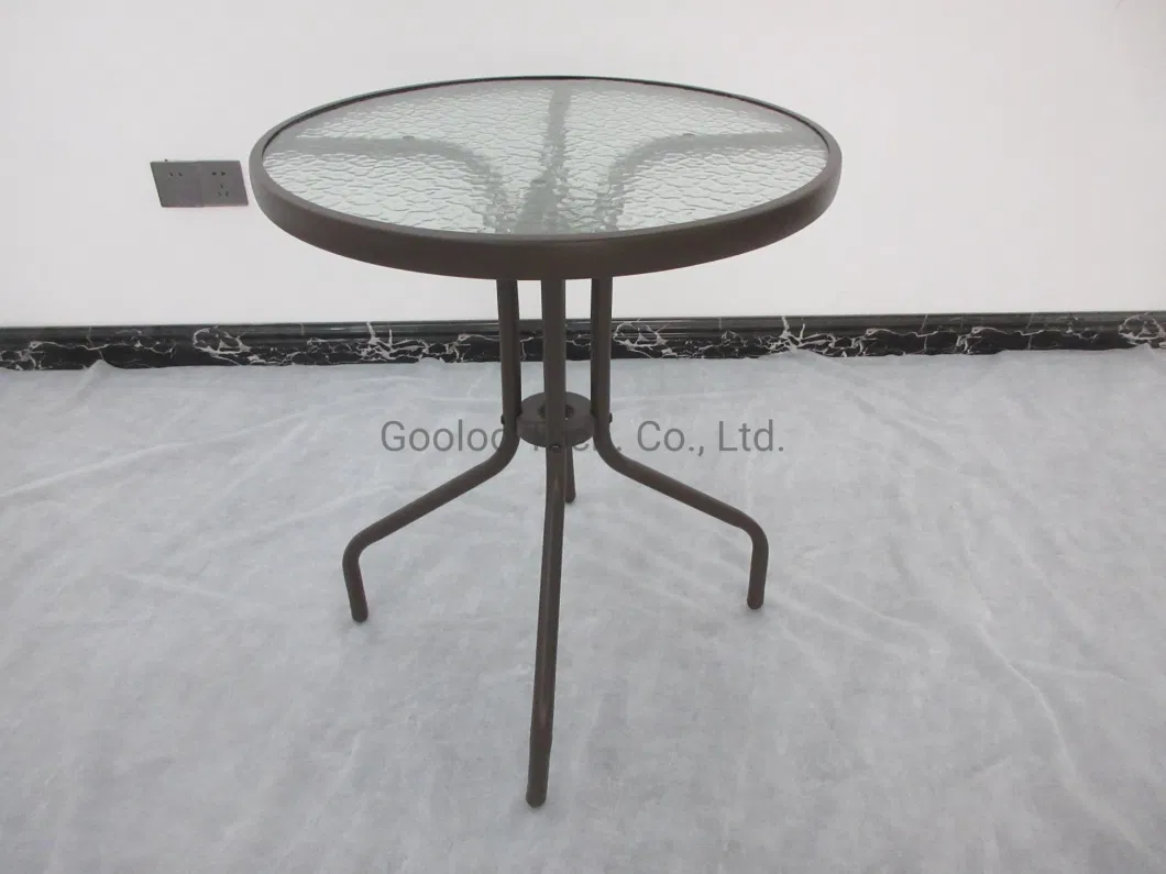 Foldable Indoor outdoor Tempered Glass Top Rattan Wicker Coffee Table