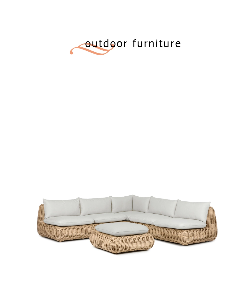 Popular Design Bamboo Outdoor Sofa Terrace Rattan Furniture with Garden Set
