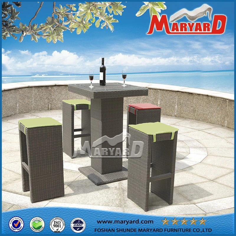 6PCS Rattan Garden Courtyard Leisure Table and Chair Hotel Swimming Pool Open Bar Chair Furniture Set