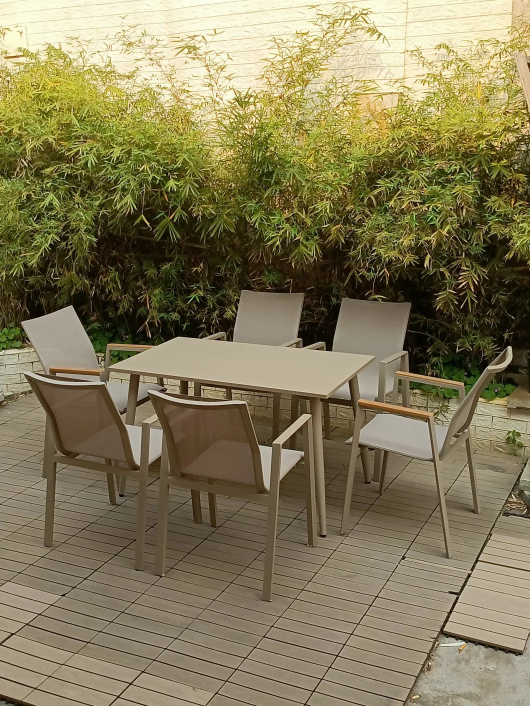 Popular Garden Furniture Patio Bistro Set Outdoor Cafe Restaurant Dining Waterproof Garden Terrace Woven Rope Table and Chairs