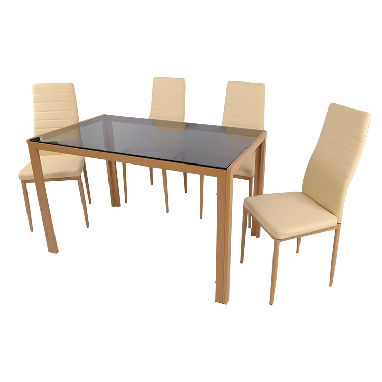 Modern Luxury Rectangle Glass Top Dining Table Dining Room Furniture