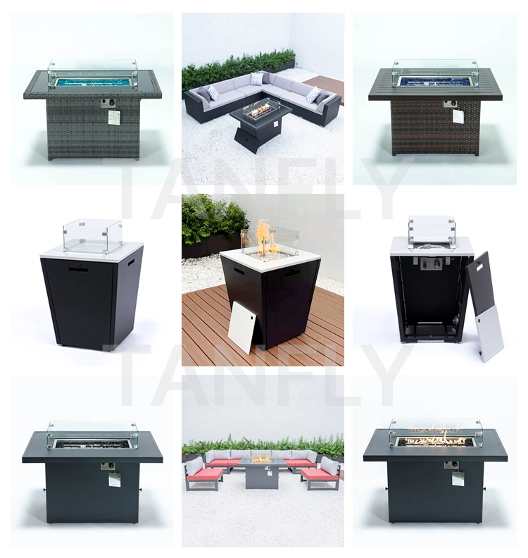 Rectangle Outdoor Garden Patio Fire Pit Outdoor Furniture Tables Square Metal Steel Fire Pit