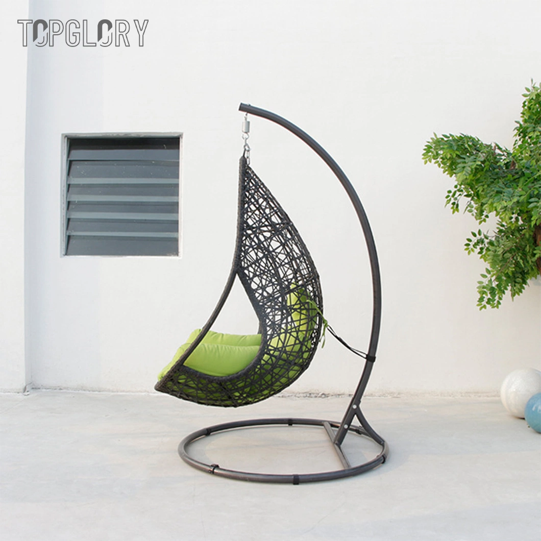 Garden Furniture Patio Hanging Swing Chair Hammock Metal Rattan Egg Outdoor Swing with Stand