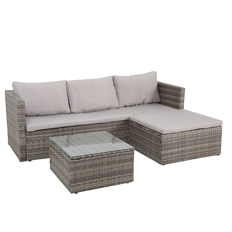 Factory Price L Shape PE Wicker Rattan Outdoor Furniture Garden Sofa Sets