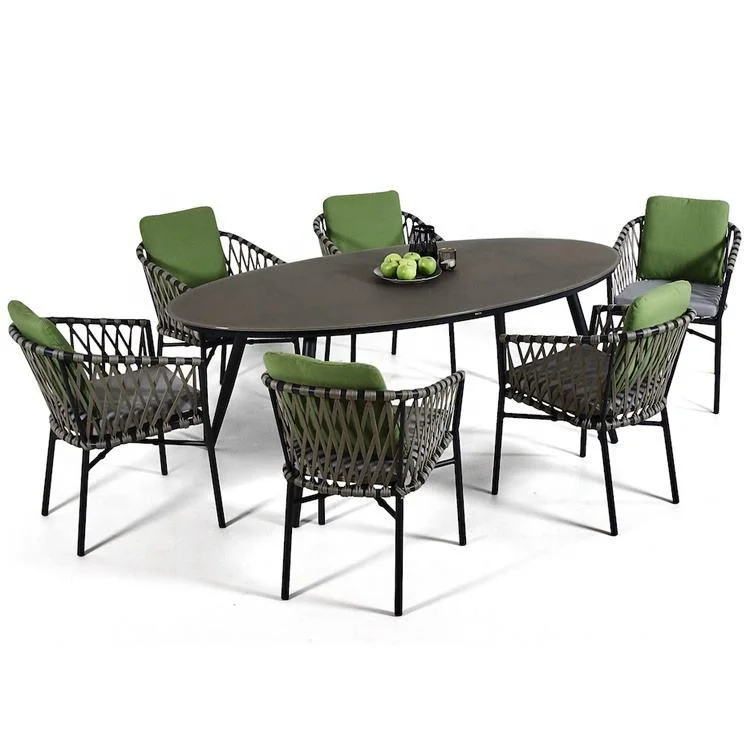 Modern Fashion Design Outdoor Woven Dining Chairs and Tables Dining Room Furniture