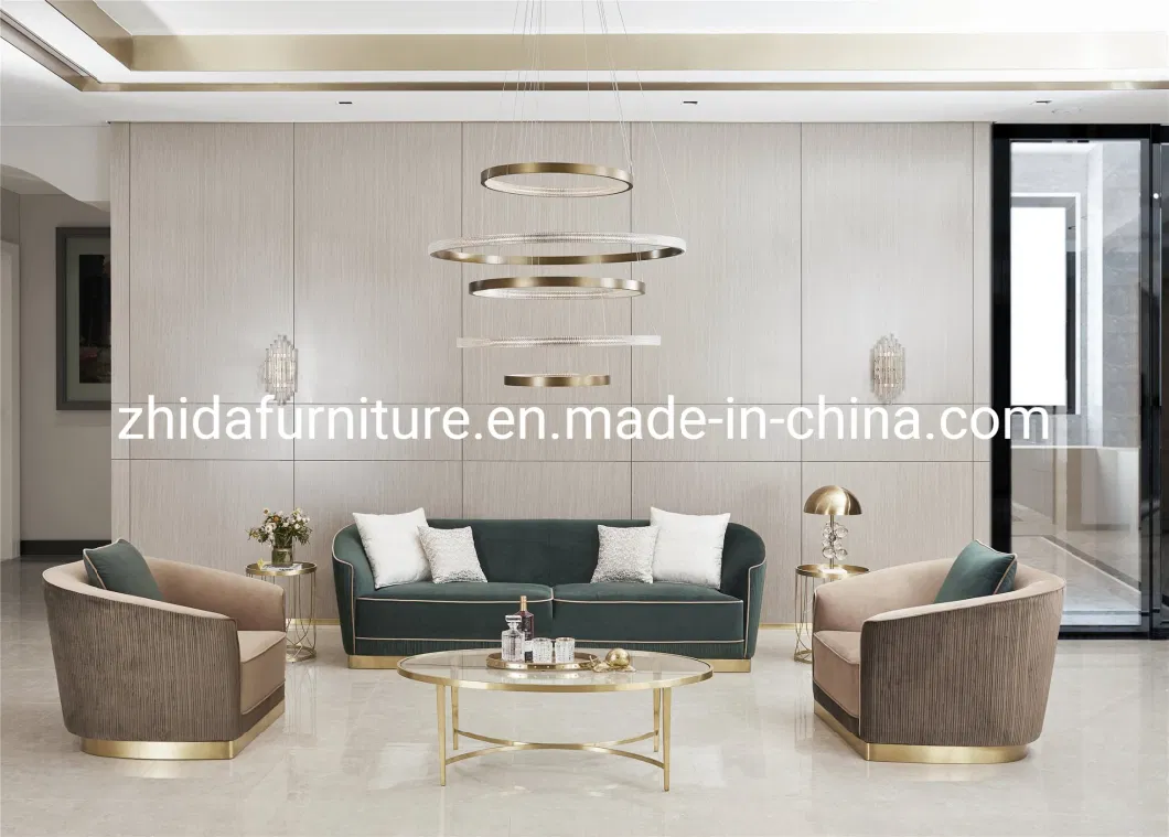 Luxury Design Wholesale Home Furniture Living Room Couch Velvet Fabric Sofa Set