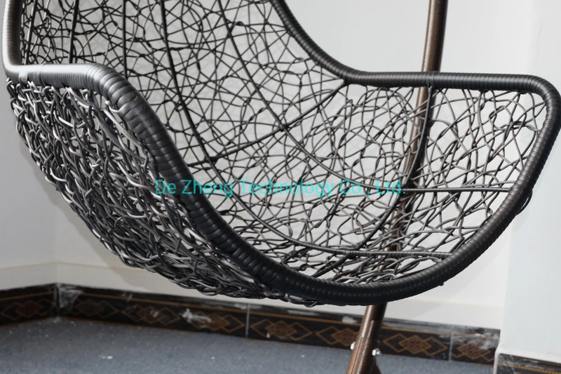 Balcony Outdoor Furniture Metal Frame Wicker Patio Hanging Chair Pear Shape Outdoor Rattan Swing Chair